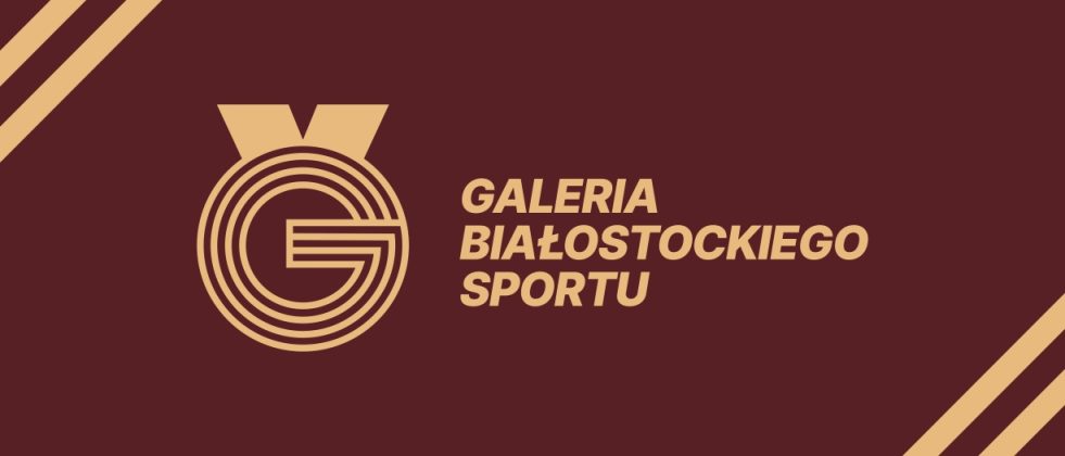 Baner zawierający nowe logo Galerii Białostockiego Sportu