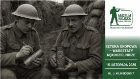 Dwóch żołnierzy wykonuje wazony ze znalezionych łusek po nabojach